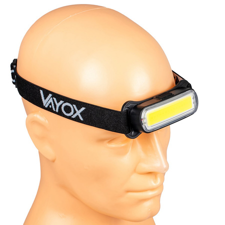 Dobíjecí čelovka 300lm COB LED 4 režimy VAYOX