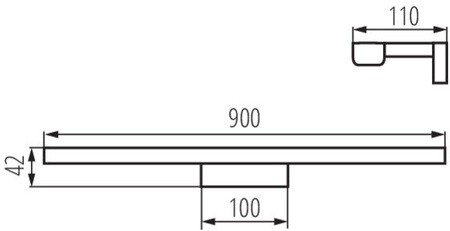 Nástěnné koupelnové LED svítidlo nad zrcadlo 15W 1340lm 4000K Neutrální Obdélníkové Chrom IP44 Asten Kanlux