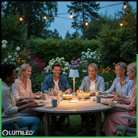 LED zahradní lampa stojící dekorativní stolní noční světlo USB stmívatelné dotykové bílé FIORA LUMILED