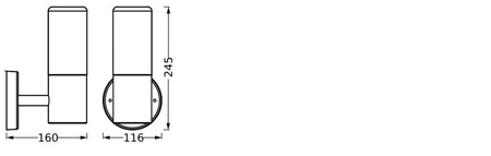 Venkovní nástěnné svítidlo Endura Ledvance LED E27 IP44 IK03 Grey