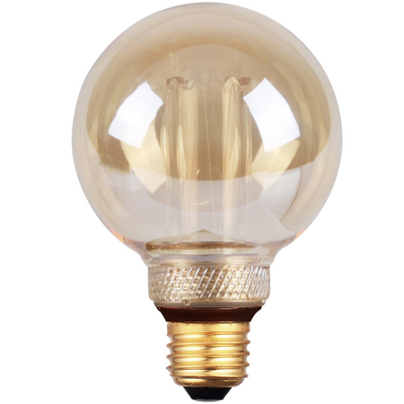 Dekorativní LED žárovka E27 G95 4W 200lm 1800lm Teplá bílá 320° DecoVintage Amber Pillar GOLDLUX (Polux)