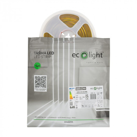 LED pásek COB 10W/m 900lm/m 320LED/m 12V 4000K neutrální bílá IP20 Roll 5m Ecolight