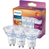 3x LED halogenová žárovka GU10 PAR16 3.8W = 50W 345lm 2700 Teplá bílá 36° PHILIPS Stmívatelné