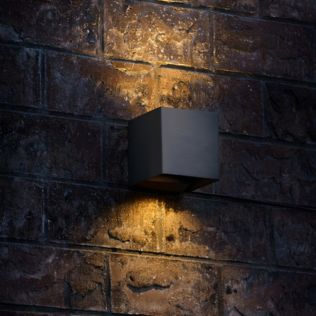 Zahradní nástěnná lampa Venkovní LED fasádní lampa 6W 580lm 2700k teplá bílá Black ERIC Videx