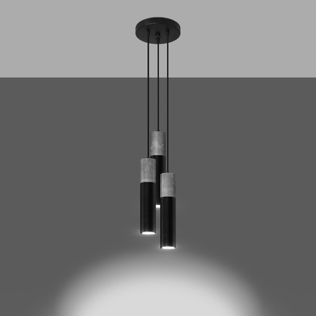 LED závěsné stropní svítidlo BORGIO 3P 3xGU10 černé SOLLUX