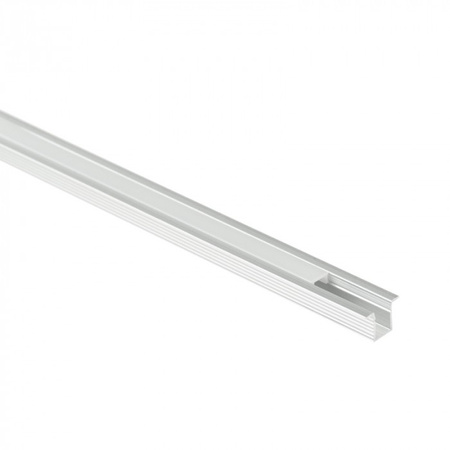 Zapuštěný pod omítku eloxovaný hliníkový LED profil 2m s mléčným stínítkem pro LED pásky + krytky Ecolight řady PW
