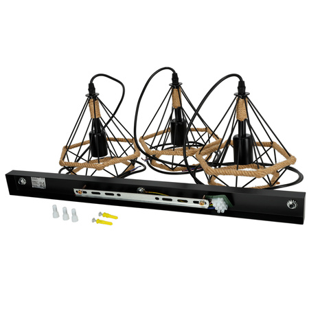 Dekorativní bambusová závěsná lampa 3x E27 Siena Kobi