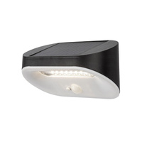 Zahradní LED solární lampa nástěnná lampa BREZNO 3.2W 4000K IP44 dolů s pohybovým senzorem černá a bílá RABALUX