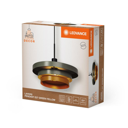 Dekorativní stropní závěsné svítidlo E27 s převisem Zelená žlutá Dekor Ledvance