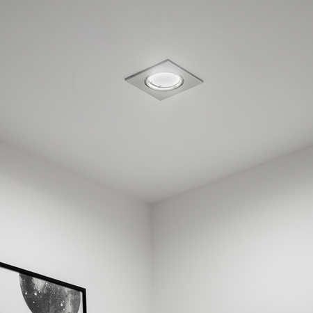 Halogenové svítidlo pod omítku Pohyblivé čtvercové svítidlo PICTOR Chrome Sheet MR16 GU10 LUMILED