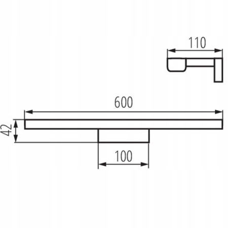 Koupelnové nástěnné svítidlo LED Povrchová montáž nad zrcadlo 12W 1070lm 4000K Neutrální obdélníková bílá IP44 Asten Kanlux