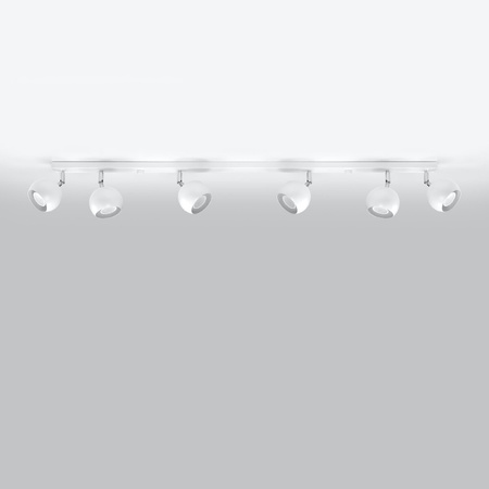 Svítidlo pro povrchovou montáž OCULARE 6L 6xGU10 Reflektor Halogenový pohyblivý pásek Minimalistická bílá SOLLUX