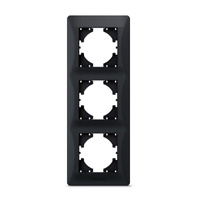 Horizontální rámeček pro zásuvky trojitý povrchová montáž černý BINERA VIDEX