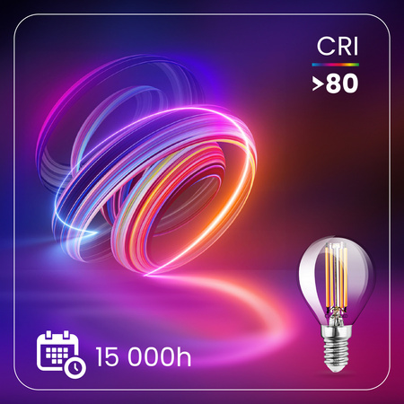 6x LED žárovka E14 Ball P45 4W = 40W 470lm 3000K Warm 360° FILAMENT LUMILED