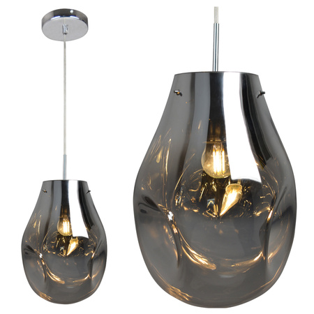 Skleněné stropní závěsné svítidlo KIMBERLY CHROME chrom 1x E27 GOLDLUX (Polux)