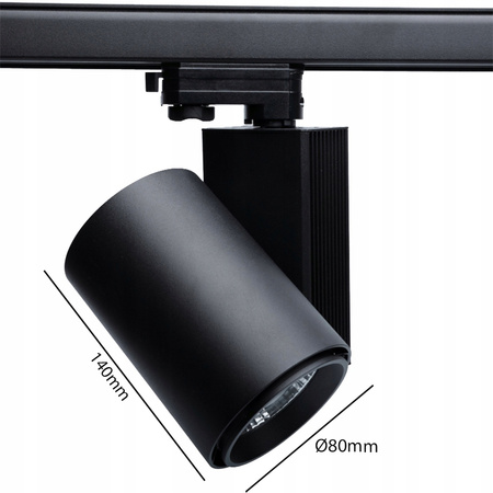 LED dráhové světlo 30W 4000K lampa pro 3fázové dráhy černá