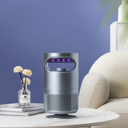 UV lampa s insekticidní pastí Elektrická stojící lucerna s ventilátorem 8xSMD 5W LED šedá VA0193 VAYOX