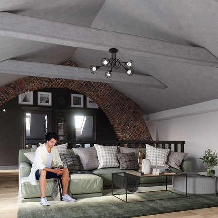 ARTEMIS 3 3xE14 Černé moderní stropní svítidlo SOLLUX