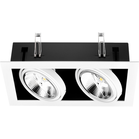 Halogenová Podhledové svítidlo 2x GU10, ES111 Nastavitelná Obdélník Bílá CANIS LUMILED