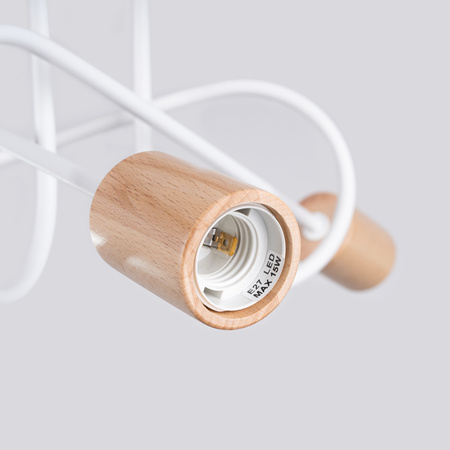 Stropní svítidlo Lustr Spider Pendant 3x E27 Přírodní dřevo White Ember Peach Puff SL.1474 Sollux