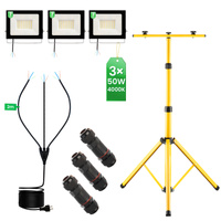 LED reflektor ZUNA Pracovní lampa na stojanu 3x50W 4000K