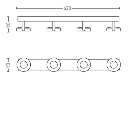 LED stropní svítidlo 4x 4,5W 2700K stmívatelné CLOCKWORK Moving White PHILIPS