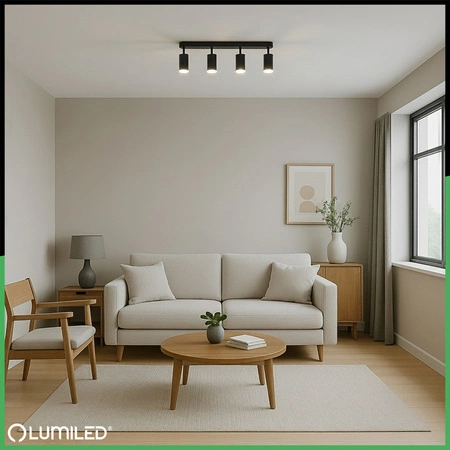 Nástěnné svítidlo LED Spot Reflector 4x GU10 IP44 ADERO Black Lumiled