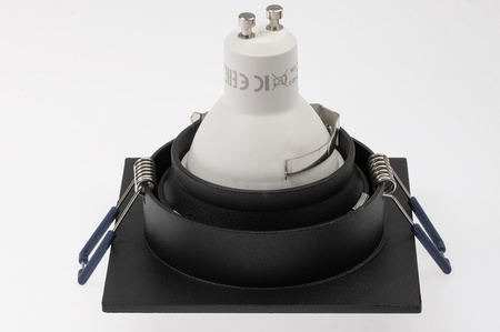 Halogenová Podhledové svítidlo GU10, IP44 Stálá Čtvercová Černá CLARO LUMILED