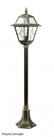 Venkovní zahradní lampa sloupová lucerna E27 vitráž K 5002/2 N 110cm černá Su-Ma