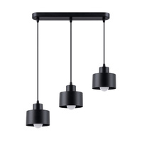 SAVAR 3 3xE27 Černá moderní stropní závěsná lampa SOLLUX