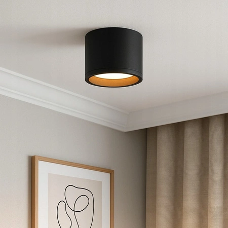 Přisazené LED GOLDA halogenové stropní svítidlo GX53 kulatá trubice černá - zlatá