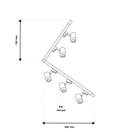 3m kolejnicové lišty + 5x GU10 LED reflektor Bílá