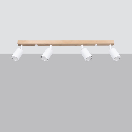 VERDO 4 4xGU10 Bílé dřevěné moderní stropní svítidlo SOLLUX