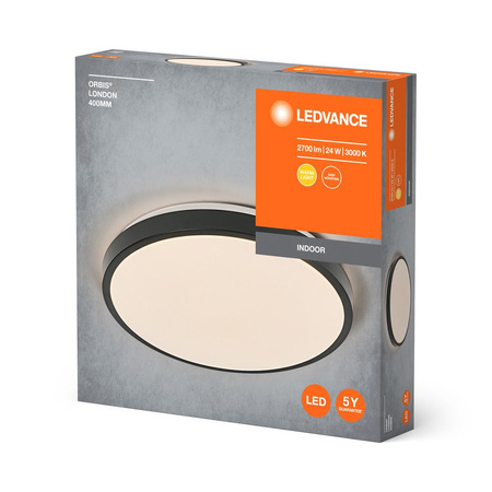 Stropní svítidlo LED Plafond s povrchovou montáží 24W 1450lm 3000K Warm Black 39cm Orbis Ledvance