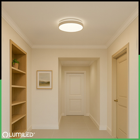 Stropní LED plafon pro povrchovou montáž 36W 4000K CELIS Round IP44 White Ring ALS LUMILED