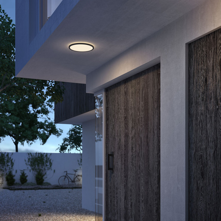 Zahradní LED stropní svítidlo venkovní SUPERSLIM CL550 15W 2700K IP44 kruhové stropní svítidlo černobílé PHILIPS