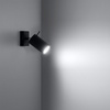 Nástěnné svítidlo RING GU10 s reflektorem Pohyblivý minimalistický černý SOLLUX
