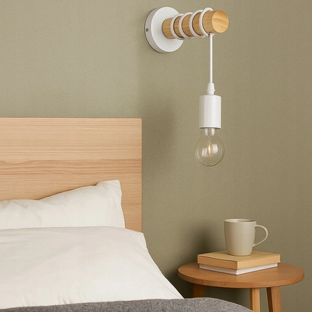 Spot E27 Bílá hnědá Eos Masterled Závěsné nástěnné svítidlo