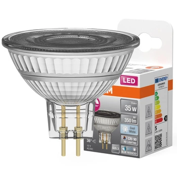 LED žárovka MR16 Reflector GU5.3 5W = 35W 350lm 4000K Neutral CRI90 12V 36° Stmívatelná SUPERSTAR Osram