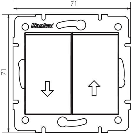 Spínač NO-Lock Shutter Switch 10A Square Black LOGI Kanlux