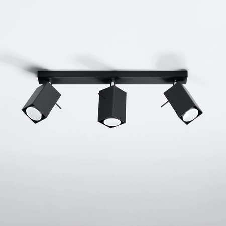 Svítidlo pro povrchovou montáž MERIDA 3 3xGU10 Reflektor halogenový pohyblivý minimalistický černý SOLLUX