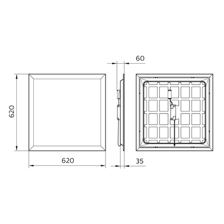 LED panel pod omítku 36W 4000k 3200lm 62x62 cm UGR19 White CASETON Projectline OC PHILIPS