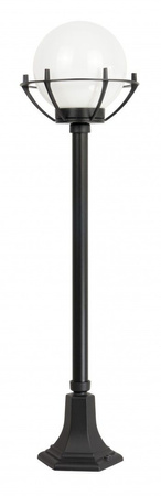 Venkovní zahradní lampa tyč LANTERN E27 Koule s košíkem 200 K 5002/2/KPO 102cm černá Su-Ma