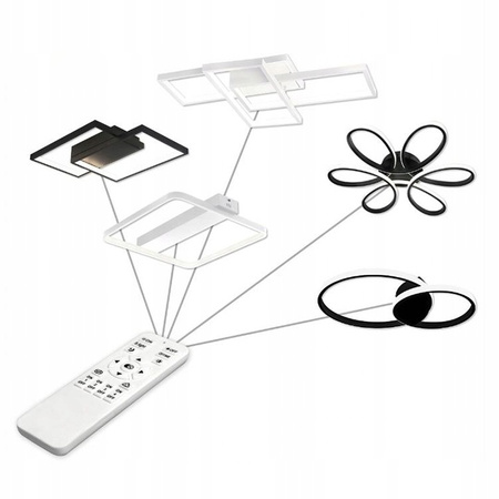 Stropní svítidlo LED Lustr 126W CCT GALAXIS HYDRA Black + Ovladač dálkové ovládání