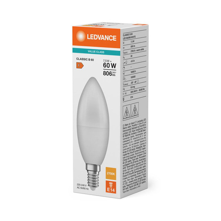 LED žárovka B39 E14 7,5W = 60W 806lm 2700K teplá bílá LEDVANCE