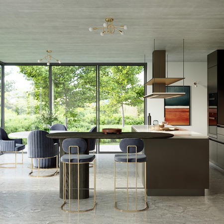 Lustr LOOP Stropní svítidlo 5xE27 Zlatý lesk Industriální SOLLUX