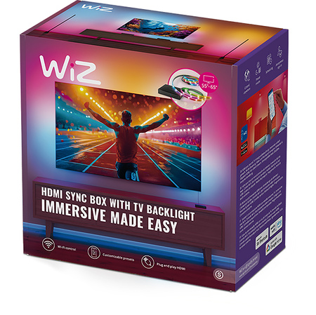 Inteligentní RGBIC LED pásek pro 55"-65" monitor TV s HDMI Sync Box Wi-Fi WiZ