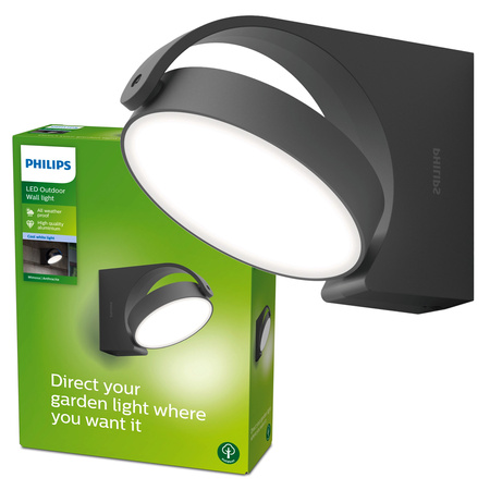 Zahradní lampa LED nástěnná lampa MIMOZA myGarden 7W 4000K IP44 pohyblivá antracitová PHILIPS