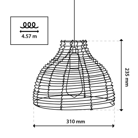 Solární LED venkovní lampa, Visící Ratanová IP44 3000K VEXA LUMILED