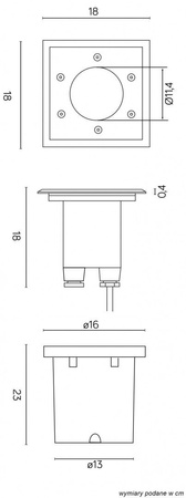 Svítidlo do země Pabla M4030 Square E27 IP67 Su-Ma